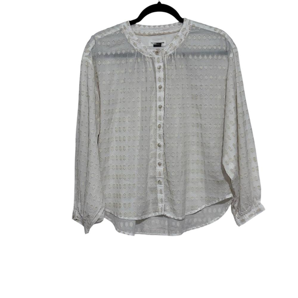 Pilcro and a Letterpress by Anthropology off White top. Size XS